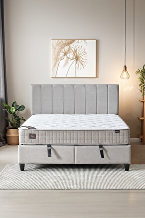 Manolya Çift Kişilik Full Ortopedik Antibakteriyel Yatak + Sandıklı Baza + Başlık 3 lü Set