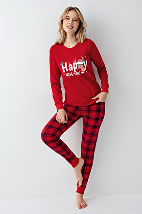 Kadın Kırmızı Pijama Takımı
