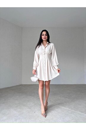 Gömlek Formlu Mini Elbise