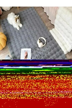 Puffy Bubble Tavşan Tüyü Kaymaz Makinede Yıkanabilir Salon Koridor Mutfak Halı