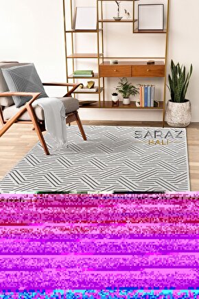 Ada Kilim Modern Salon Mutfak Koridor Kesme Yolluk Dokuma Makine Halısı zigzag krem