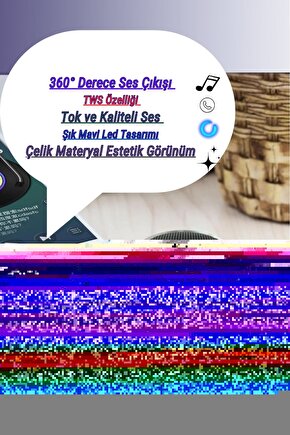 MİNİ Bluetooth Hoparlörler Subwooferlı Küçük Çelik Top