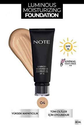 Luminous Moisturizing Spf 15 Nemlendirici Etkili Parlak Bitişli Fondöten - 04 Sand
