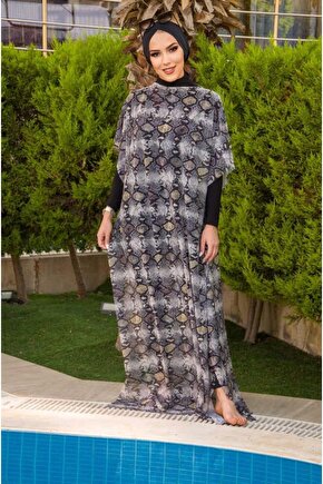 Yılan Derisi Desenli Tesettür Pareo