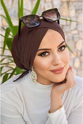 Kahve Çapraz Bantlı Bone