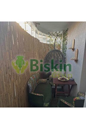 2.5 Metre X 5  Metre Bambu Kamış Hasır Çit , Bahçe Balkon Gölgelik vb. Dekorasyon Doğal