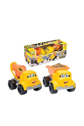 Ikili Inşaat Kamyon Seti - Araç Seti - Inşaat Seti - Inşaat Arabaları - Kamyon - Kepçe