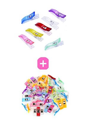Dikiş Nakış Kumaş Kağıt Maşası Plastik Klips Tutucu Mandal 10 Küçük 5 Büyük