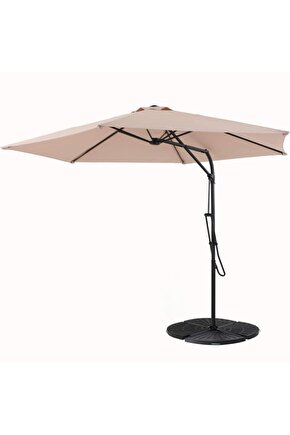 3 m Çapında Bahçe Teras Şemsiyesi Katlanır Gölgelik Profesyonel Balkon Şemsiye