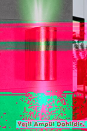 Çift Yönlü Eskitme Kasa Yeşil Işık Ledli Iç Ve Dış Mekan Bahçe Balkon Teras Veranda Apliği