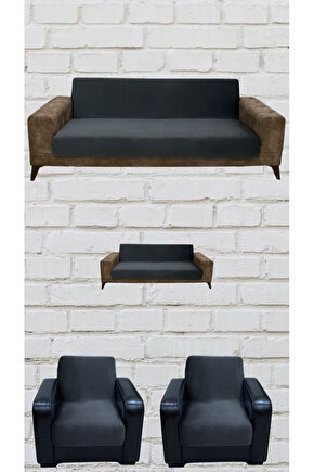 3+2+1+1 İtalyan Süet Kolsuz Koltuk Örtüsü ( RENK)