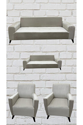 3+2+1+1 İtalyan Süet Koltuk Örtüsü (BEJ RENK)