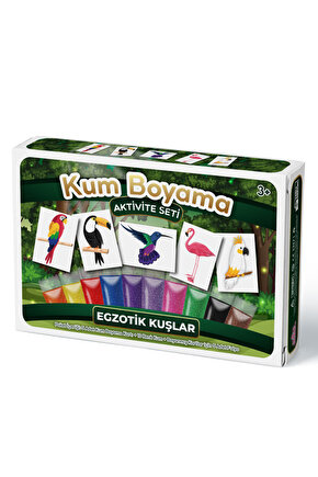 Egzotik Kuşlar | Kum Boyama Aktivite Seti 5li Kutulu Paket