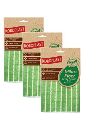 Bambu Özlü Mikrofiber Temizlik Bezi 30 x 30 Cm x 3 Adet