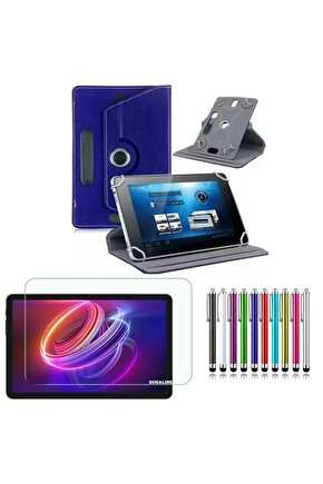 Casper VIA S40 10.4 Uyumlu Standlı Tablet Kılıfı + Kırılmaz Ekran Koruyucu+ Dokunmatik Kalem