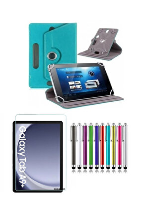 Samsung Galaxy Tab A9 Plus 11 İStandlı Tablet Kılıfı + Kırılmaz Ekran Koruyucu+ Dokunmatik Kalem