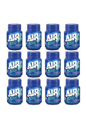 XYLIT Air Action Nane ve Okaliptus Aromalı Şekersiz Tatlandırıcılı Draje Sakız 63 g X 12 Ad