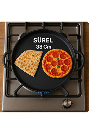 Demir Döküm Gözleme Ve Pizza Tavası 38 Cm Indüksiyon Uyumlu
