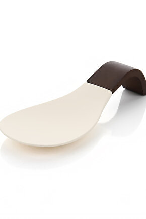 Şık Mutfak Kaşık Altlığı – Tezgah Üstü Kaşık Standı, Kaymaz Tasarım, Kolay Temizlenir, Krem & Kahve