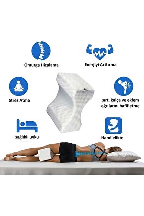 Bacak Arası Yastık Hafızalı Köpük Diz Yastığı Yan Uyuyanlar Için Ortopedik Diz Yastığı Uyku Siyatik