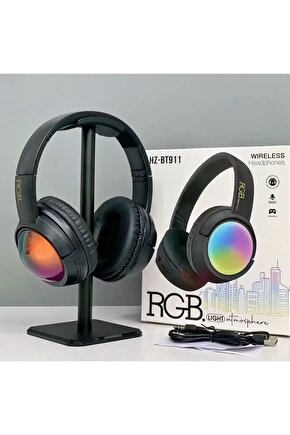 RGB LED IŞIKLI KABLOSUZ KULAKLIK BLUETOOTH ŞARJLI KULAKÜSTÜ WİRELESS HEADPHONES MİKROFONLU