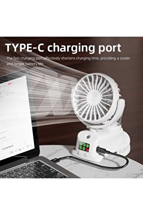 ŞARJLI MANDALLI FAN BEBEK ARABASI MASAÜSTÜ VANTİLATÖR SU SPRAY PÜSKÜRTMELİ SERİNLETİCİ MİNİ KLİMA