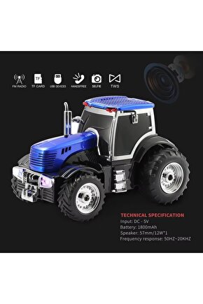 TRAKTÖR ŞEKLİNDE BLUETOOTH HOPARLÖR ŞARJLI KABLOSUZ SPEAKER FM SD KART USB