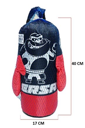 40CM BOKS TORBASI ÇOÇUKLAR İÇİN ELDİVEN HEDİYELİ ASKILI BOXİNG KUM TORBASI