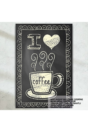 seni seviyorum kahve ev mutfak kafe dekorasyon tablo  ahşap poster