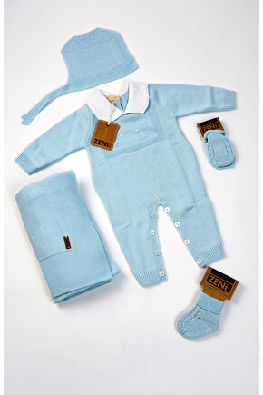 Yeni Doğan 5li Örme Triko Tulum Set (Özel Kutulu)