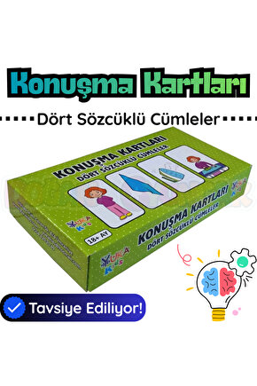 Orijinal Konuşma Kartları - Dört Sözcüklü Cümleler - Çocuklar için Konuşma Etkinliği Kartları