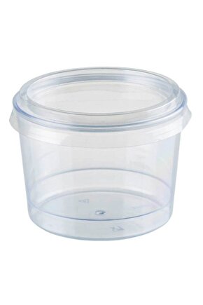 Plastik Tatlı Kabı Kasesi Kristal Kapaklı 10 Adet 180 Cc
