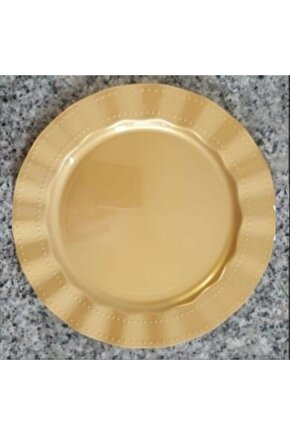 Gold Renkli Mika Tabak 26 cm 6lı