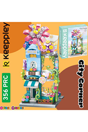 Mikro Blok Çiçek Dükkanı 356 Parça - Lego Setleri - Keeppley Mini Lego - Dükkan Lego - Keeppley Lego