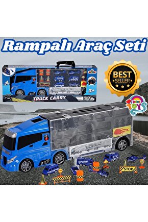 Rampalı Polis Tır Seti - Polis Taşıyıcı Tır - Kaydıraklı Kamyon - Araç Yol Seti - Tır Yol Seti - Oyu