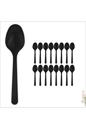 Plastik Kaşık, Siyah - 25 Adet