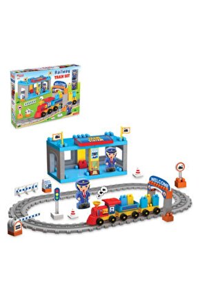 03258 Dede 61 Parça Eğitici Bloklar Lego Raylı Tren Seti