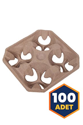Karton Viyol Bardak Taşıyıcı Natürel 4 lü - 100 adet