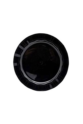 Siyah Yuvarlak Mika Tabak 22 Cm