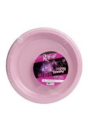 Partı Tabak Plastık Pembe Pk 25 Lı Yuvarlak 22 Cm