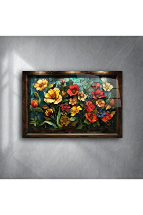 Cam Tablo Soyut Yüz Çizimi Duvar Sanatı