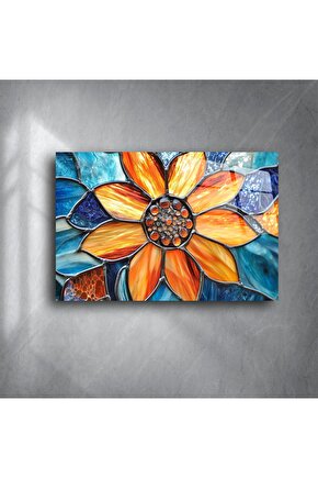 El Yapımı Renkli Cam Mozaik Çiçek Duvar Sanatı