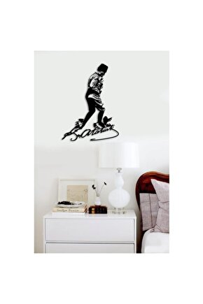 Atatürk Imzalı Atatürk Silüet Lazer Kesim Ahşap Tablo 50*80