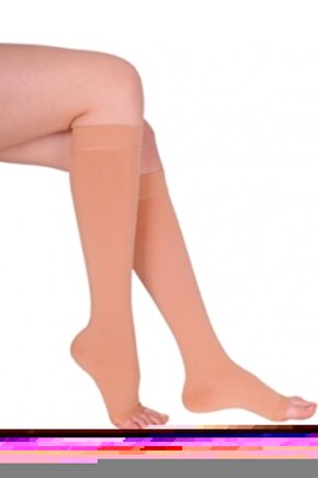 Diz Altı Çorabı Orta Basınç Açık Burun No:4