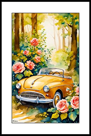 Eski Araba Digital Art ( ÇERÇEVESİZ - ÇERÇEVE YOKTUR ) ( ULTRA HD ) FOLYO AFİŞ - POSTER
