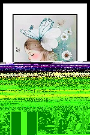 Kelebekli Kız Digital Art ( ÇERÇEVESİZ - ÇERÇEVE YOKTUR ) ( ULTRA HD ) FOLYO AFİŞ - POSTER