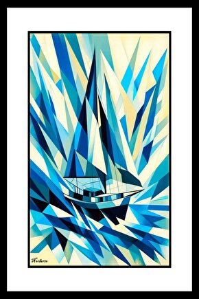Soyut Yelkenli Yolculuk Digital Art ( ÇERÇEVESİZ - ÇERÇEVE YOKTUR ) ( ULTRA HD ) FOLYO AFİŞ - POSTER
