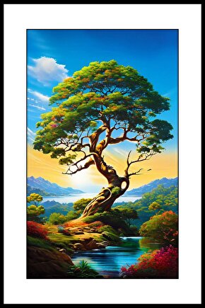 Hayat Ağacı Digital Art ( ÇERÇEVESİZ - ÇERÇEVE YOKTUR ) ( ULTRA HD ) FOLYO AFİŞ - POSTER