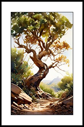 Yola Uzanan Ağaç Digital Art ( ÇERÇEVESİZ - ÇERÇEVE YOKTUR ) ( ULTRA HD ) FOLYO AFİŞ - POSTER