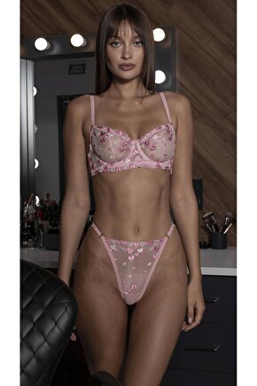 Pinkie Brode Takım - Pembe Kalpli